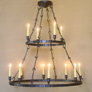 Forged Ring Chandelier Two Tier